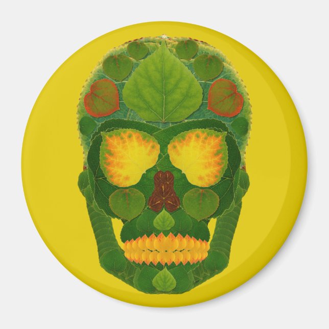 Aspen Löv Skull 9 Magnet (Framsidan)