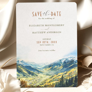 Aspen Mountain Charm Spara-the-Date Inbjudningar