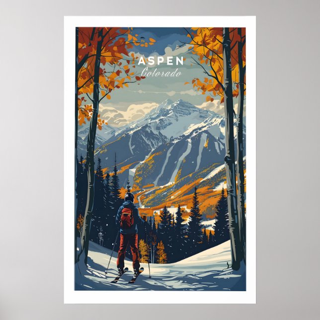 Aspen Print Ski-affisch 1 Poster (Framsidan)