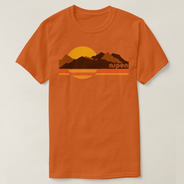 Aspen Retro 70-talets turist Souvenir T Shirt (Design framsida)