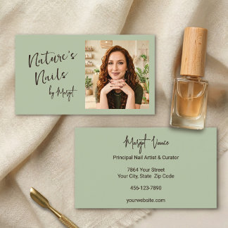 Aspen Sage Natural Nails Artist Salong Ägare Foto Visitkort