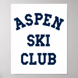 Aspen Ski Klubb Colorado Ski Mountain Travel Skier Poster