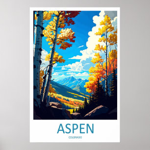 Aspen Ski Resort Vintage Resor Affisch National