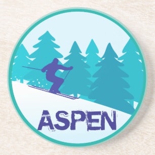 Aspen skidar cirklar underlägg sandsten