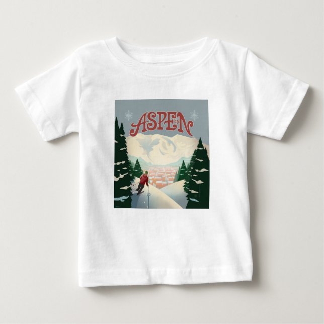 Aspen Skier | Colorado T Shirt (Framsida)