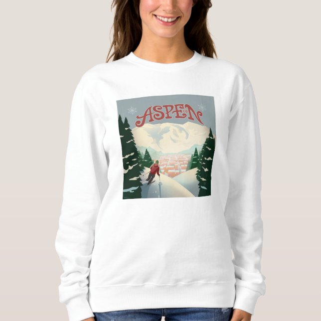 Aspen Skier | Colorado T Shirt (Framsida)
