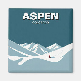 Aspen Skier Skiing Magnet
