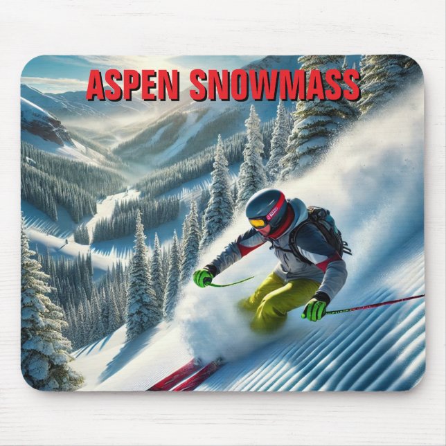 Aspen Snowmass skidåkare skidar Musmatta (Framsidan)