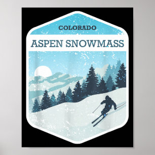 Aspen snowmass skidort colorado snowboard poster