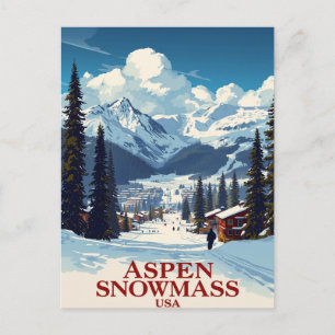 Aspen Snowmass Skidort Colorado Vykort