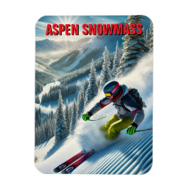 Aspen Snowmass Skier Skiing Magnet