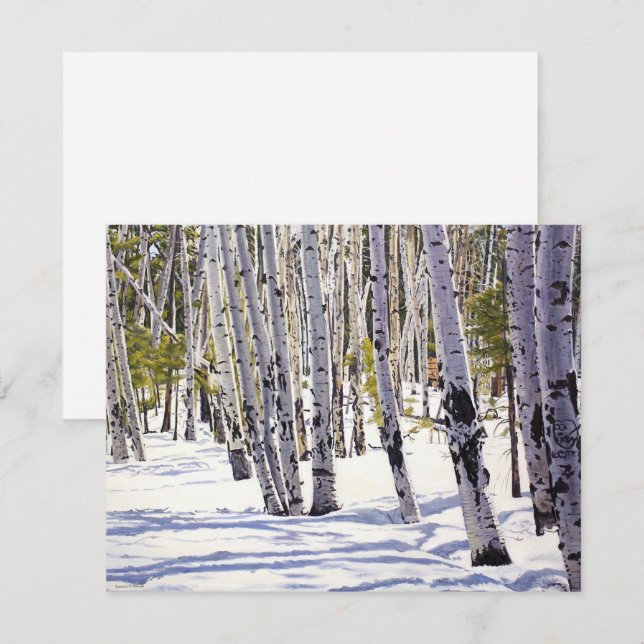 Aspen Träd i skogen Kort (Fram/baksida)