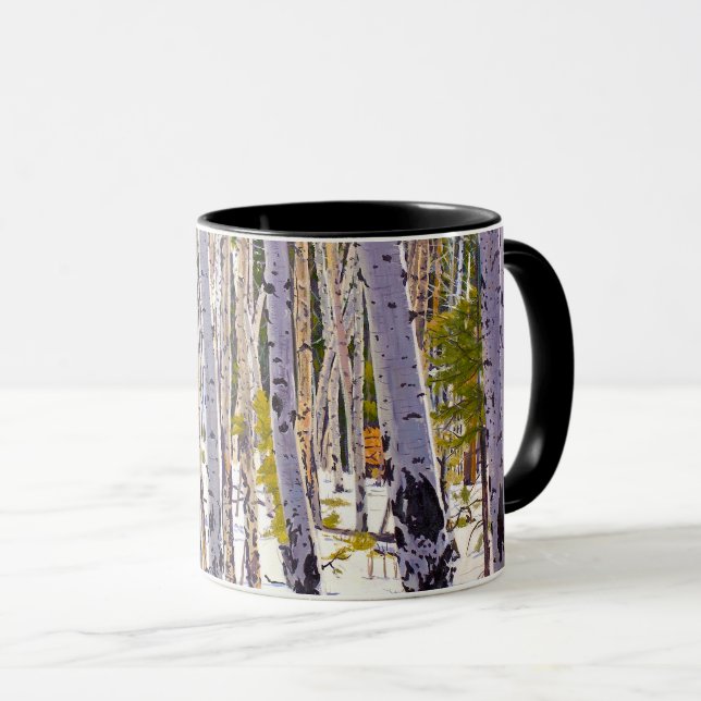 Aspen Träd Woodland Mugg (Framsida höger)