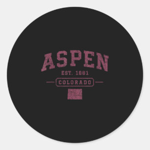 Aspen vintage sport colorado atletisk retrospektiv runt klistermärke