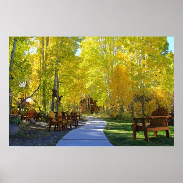 "Aspen Walkway" Höst färger, Hope Valley CA. Poster (Framsidan)