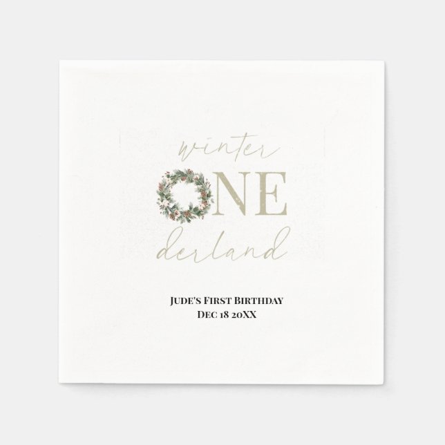 ASPEN Winter ONEderland Papper Napkins Pappersservett (Framsidan)