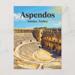 Aspendos teater, Serik, Medelhavet Vykort