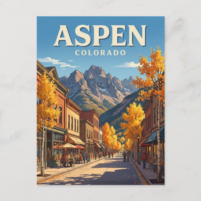 Aspens centrum Colorado Vykort (Framsida)