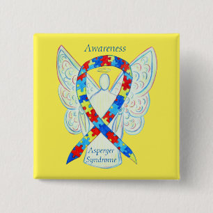 Asperger Syndrome Angel Puzzle Ribbon Stift Knapp