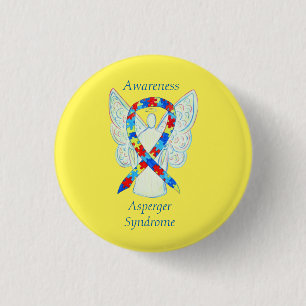 Asperger Syndrome Angel Puzzle Ribbon Stift Knapp