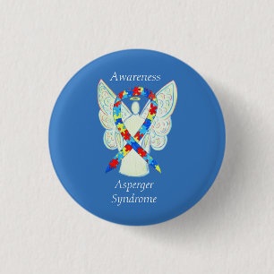 Asperger Syndrome Angel Puzzle Ribbon Stift Knapp