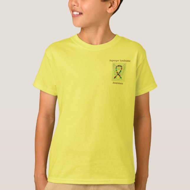 Asperger Syndrome Awareness Ribbon Angel Tee (Framsida)