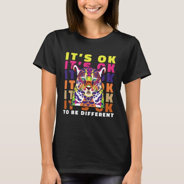 Asperger Syndrome ITS OK TO BE DIFFERENT Autism Cr T Shirt (Framsida)