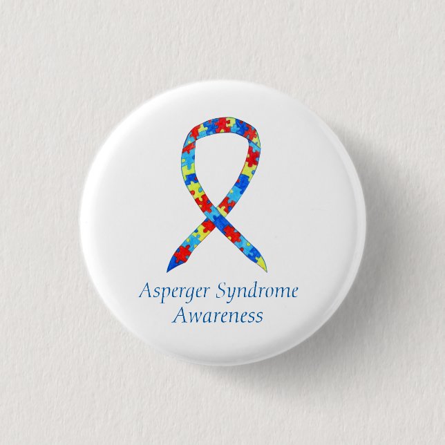 Asperger Syndrome Puzzle Anpassningsbar Ribbon Sti Knapp (Framsida)