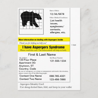 Aspergers-Akut Card Vykort