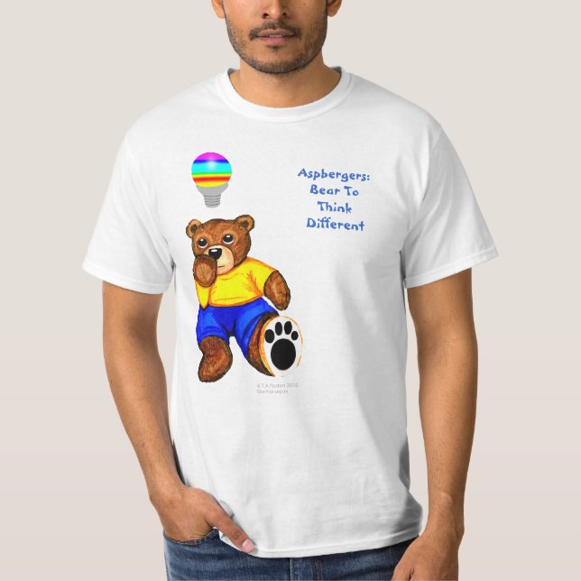 Aspergers: Björn att tänka olikt T-shirt (Framsida)