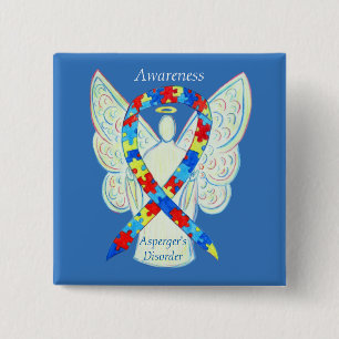 Aspergers sjukdom Angel Puzzle Ribbon Stift Knapp