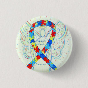 Aspergers sjukdom Angel Puzzle Ribbon Stift Knapp