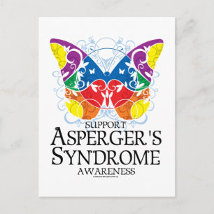 Aspergers Syndrome Butterfly Vykort
