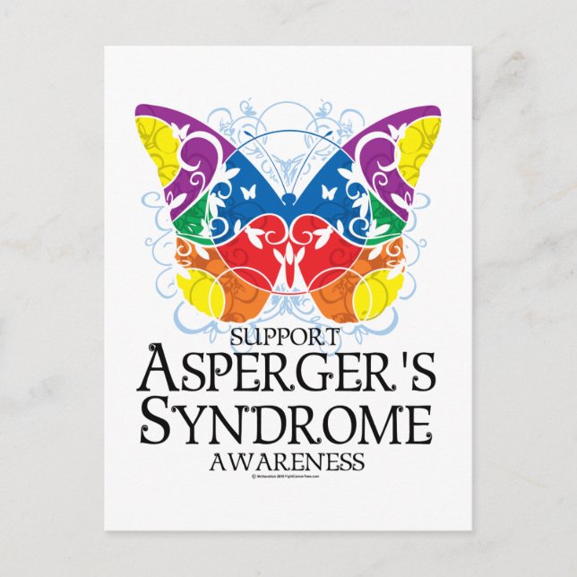 Aspergers Syndrome Butterfly Vykort (Framsida)