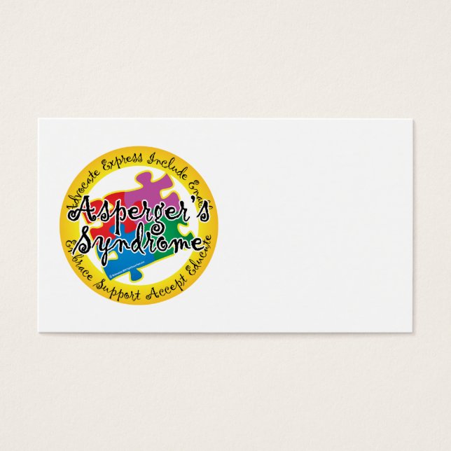 Aspergers Syndrome Puzzle Pin Visitkort (Framsidan)
