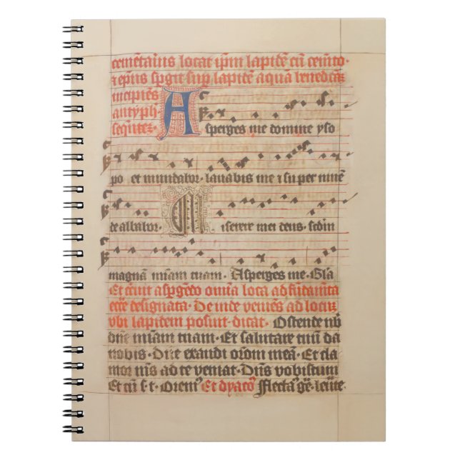 Asperges mig - Gregoriant Chant Medieval Manuscrip Anteckningsbok (Framsidan)