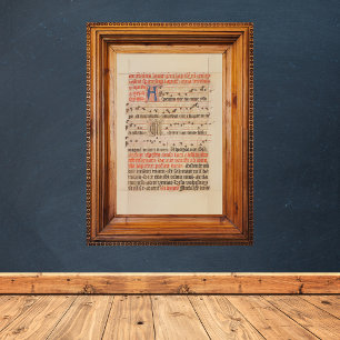 Asperges mig Gregoriant Chant Medieval Manuscript Poster