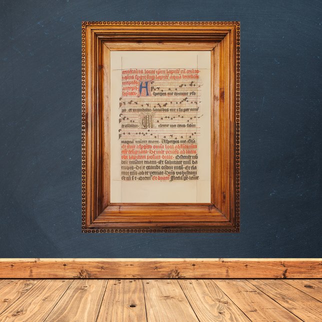 Asperges mig Gregoriant Chant Medieval Manuscript Poster (Asperges me Antiphon Gregoriant Chant Music Sheet Medieval Manuscript Catholic Christian Poster)