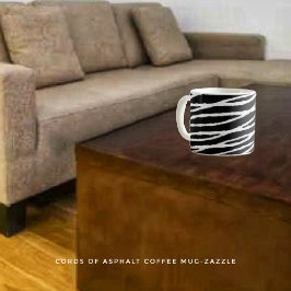 Aspfalts kordrar kaffemugg