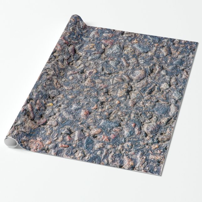 Asphalt och småstarna struktur presentpapper (Utrullad)