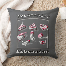 Asphalt Square Sketched Pyromaniac Librarian Kudde