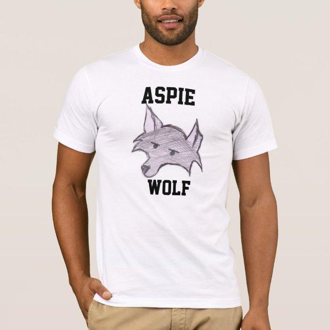 Aspie varg"Wolfie" T-tröja T-shirt (Framsida)