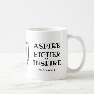 ASPIRE HIGHER Christian Monogram Coffee Mugg