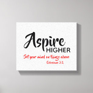 ASPIRE HIGHER Inspirational Christian Scripture Canvastryck