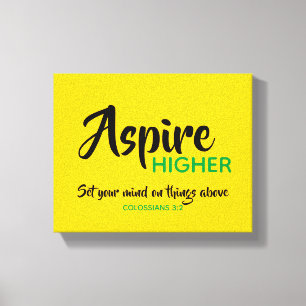 ASPIRE HIGHER Inspirational Scripture Christian Canvastryck