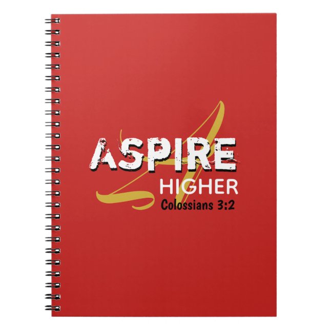 ASPIRE HIGHER Red Inspirational Christian Anteckningsbok (Framsidan)
