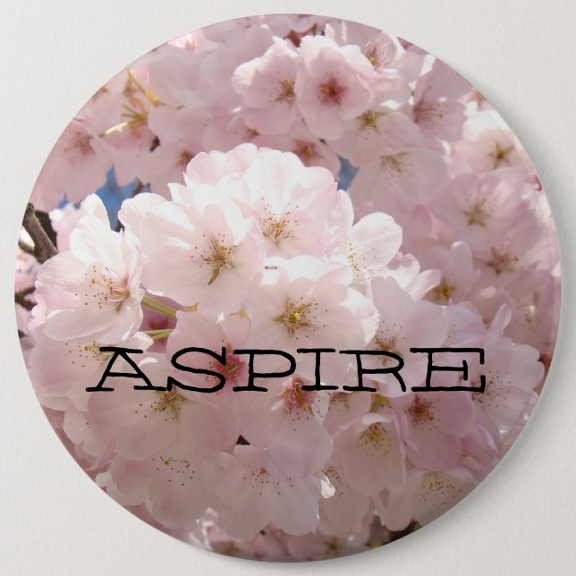 ASPIRE-knapp anpassad Rosa Blomster Blommor Knapp (Framsida)