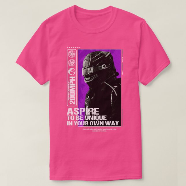 Aspire Motivering F1-drivrutinsdesign T Shirt (Design framsida)