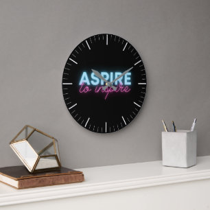 Aspire till Inspire Neon Large Clock Stor Klocka