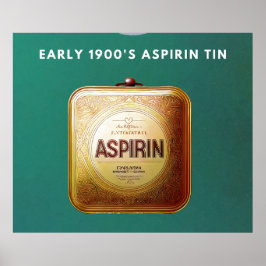 Aspirin Tin i tidigt 1900 Poster